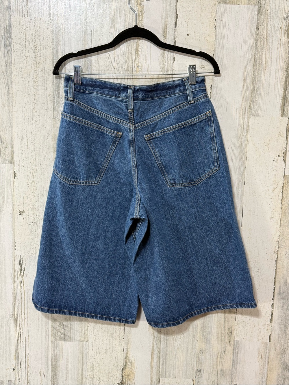 Universal Thread High Rise Long Dark Blue Denim Shorts - Picture 8 of 14